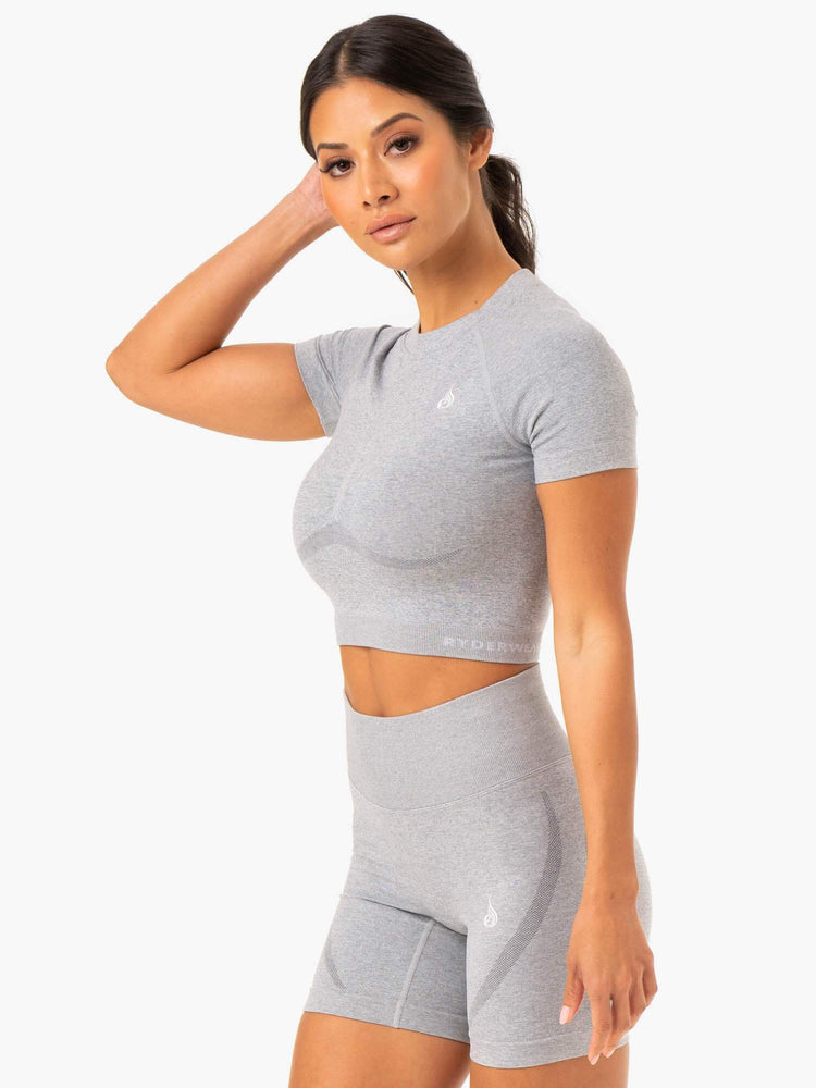 T Shirts Ryderwear Sculpt Seamless Grise Femme | WPJ-77693557