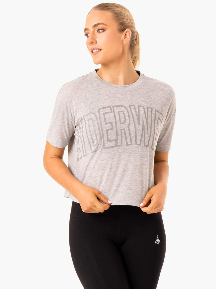 T Shirts Ryderwear Replay Boxy Grise Femme | KMS-43160728