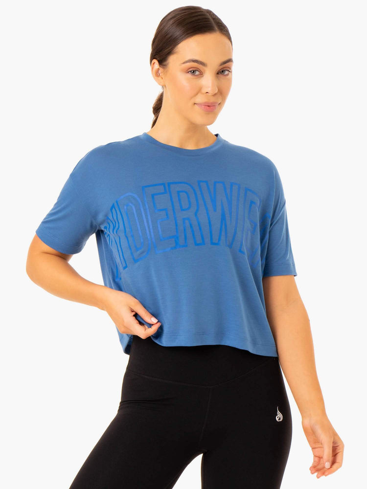 T Shirts Ryderwear Replay Boxy Bleu Femme | SIC-42072812