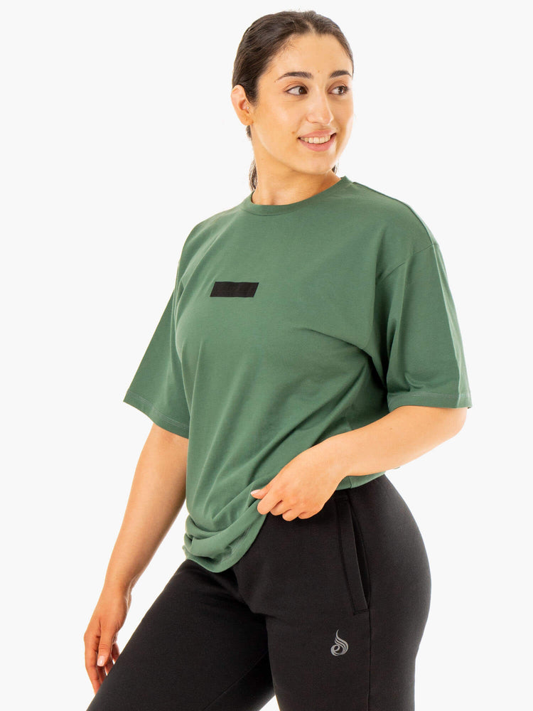 T Shirts Ryderwear Oversized Vert Femme | BXG-08060262