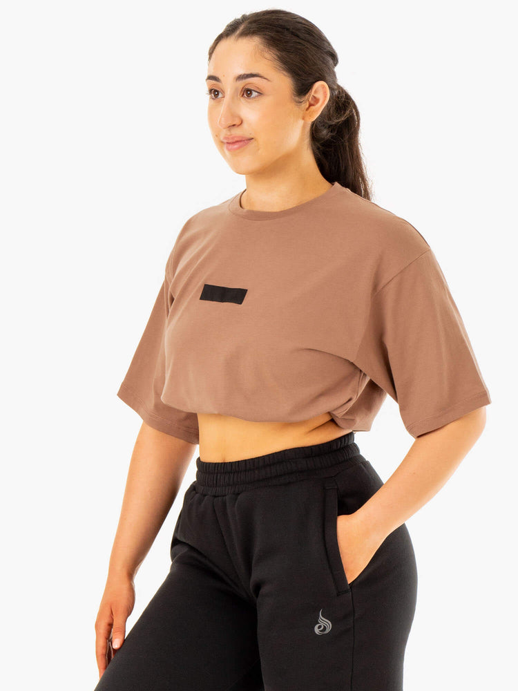 T Shirts Ryderwear Oversized Beige Femme | ENC-72080553