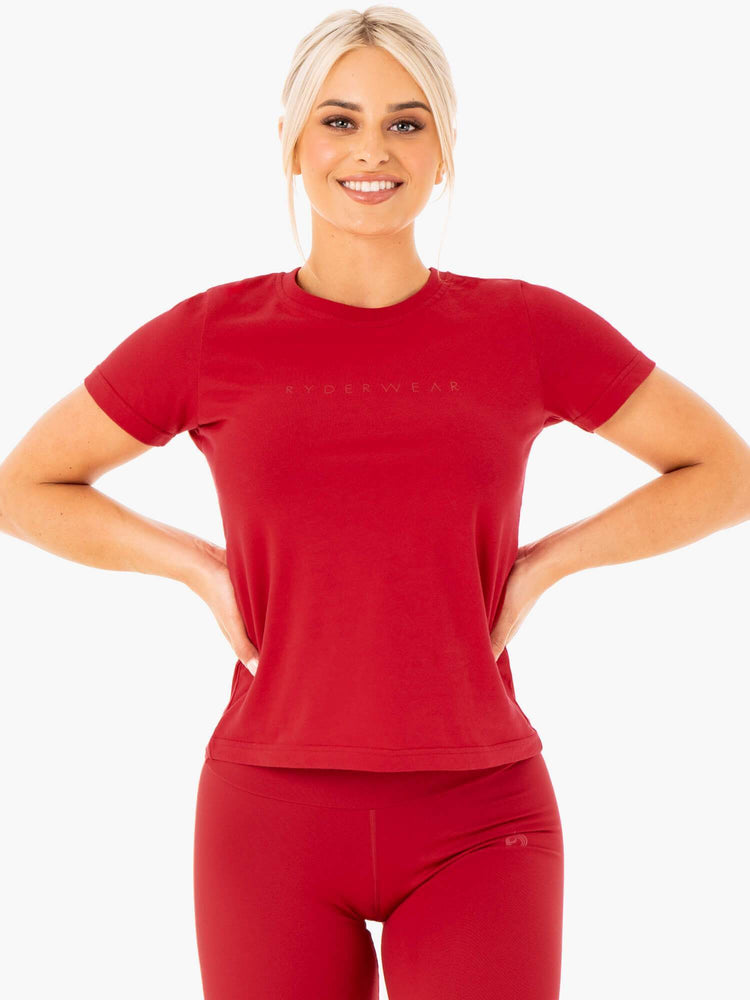 T Shirts Ryderwear Motion Rouge Femme | SZL-72133381