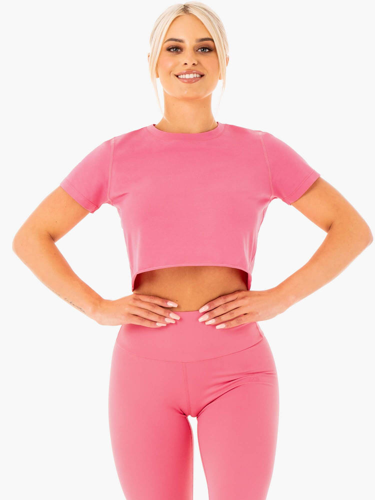 T Shirts Ryderwear Motion Cropped Rose Femme | HWE-97501839