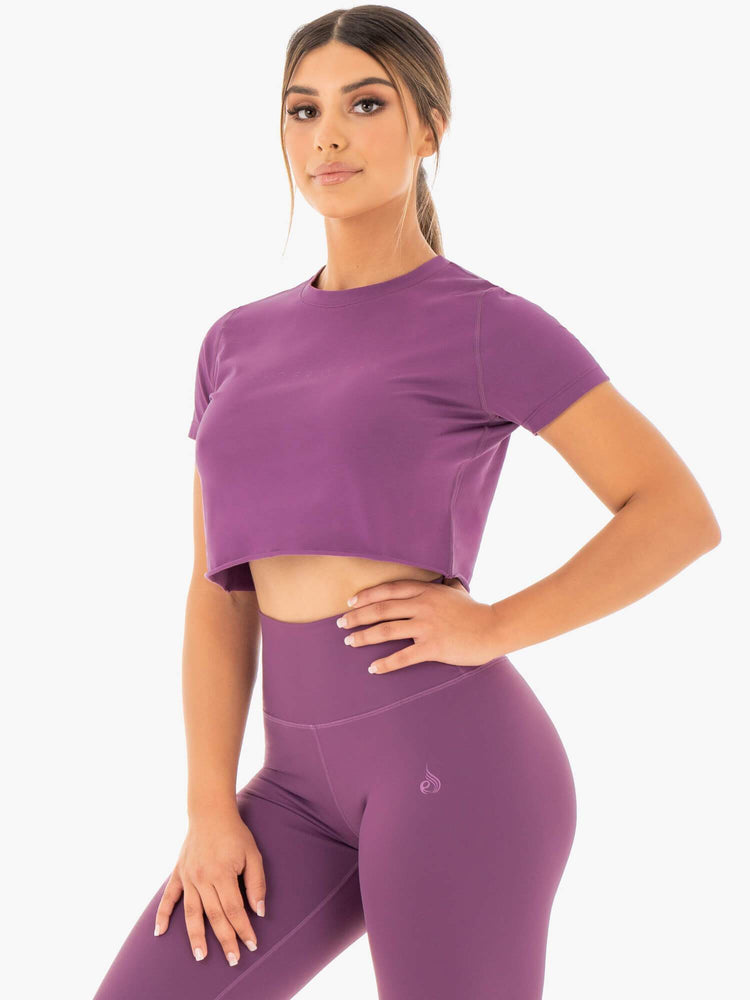 T Shirts Ryderwear Motion Cropped Violette Femme | HDH-44448396