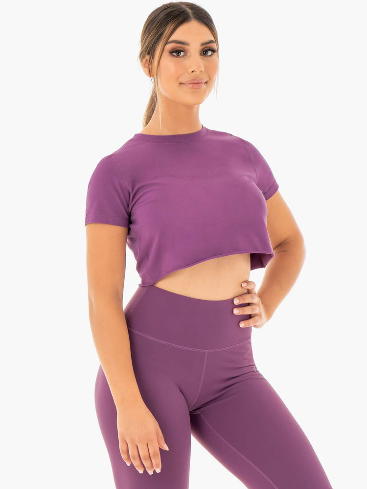 T Shirts Ryderwear Motion Cropped Violette Femme | HDH-44448396