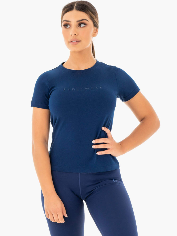 T Shirts Ryderwear Motion Bleu Marine Femme | DZE-42982077