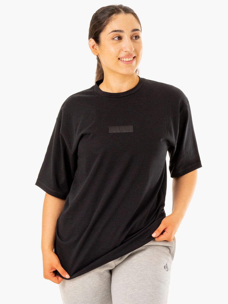 T Shirts Ryderwear Oversized Noir Femme | KAB-99904515