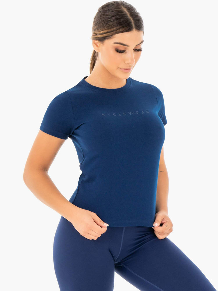 T Shirts Ryderwear Motion Bleu Marine Femme | DZE-42982077