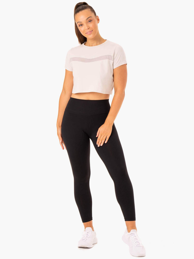 T Shirts Ryderwear Hybrid Mesh Blanche Femme | LAW-40242977