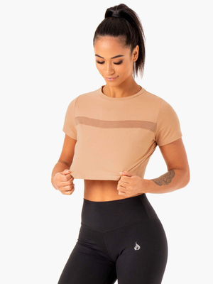 T Shirts Ryderwear Hybrid Mesh Marron Femme | NOL-99414022