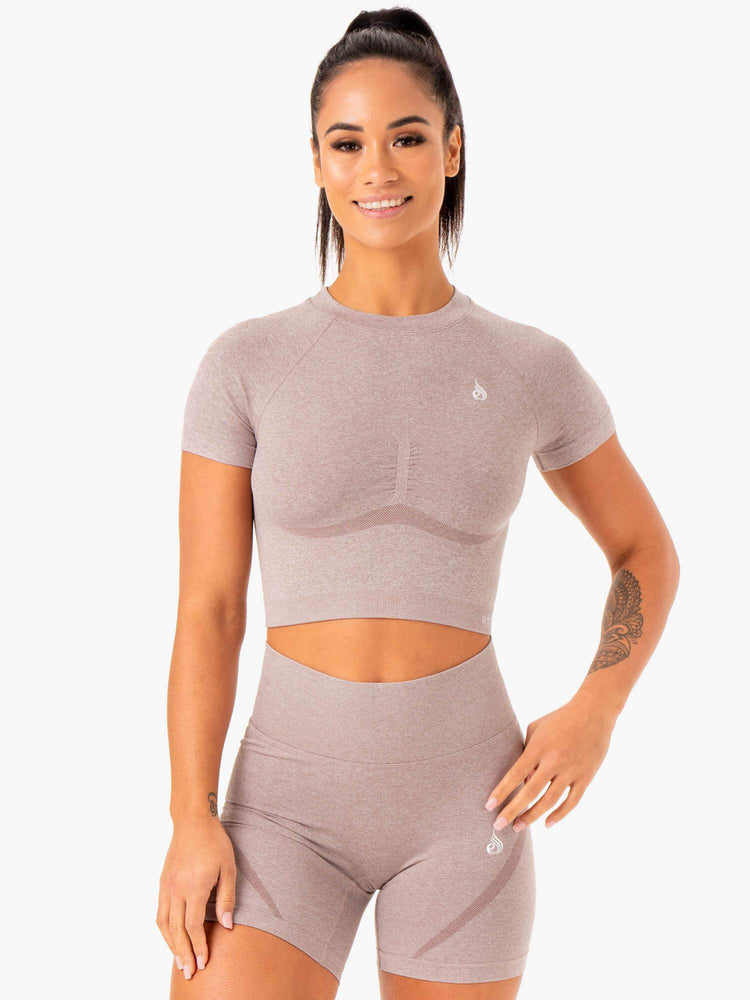 T Shirts Ryderwear Sculpt Seamless Marron Clair Femme | VIN-65285567