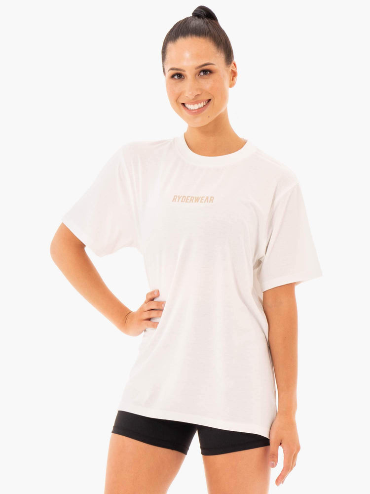 T Shirts Ryderwear Define Long Line Blanche Femme | FOH-69827574