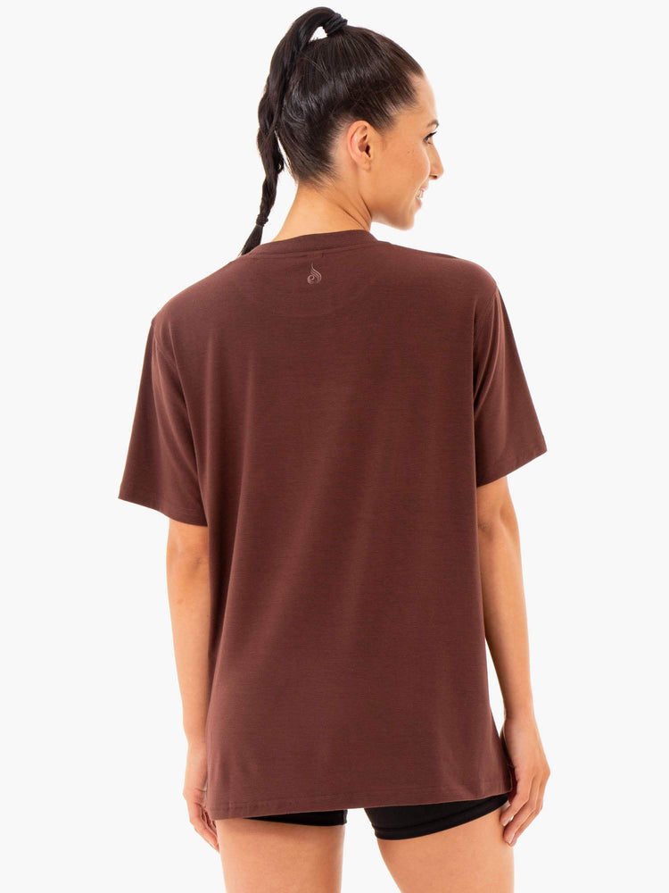 T Shirts Ryderwear Define Long Line Chocolat Femme | QKT-74334475