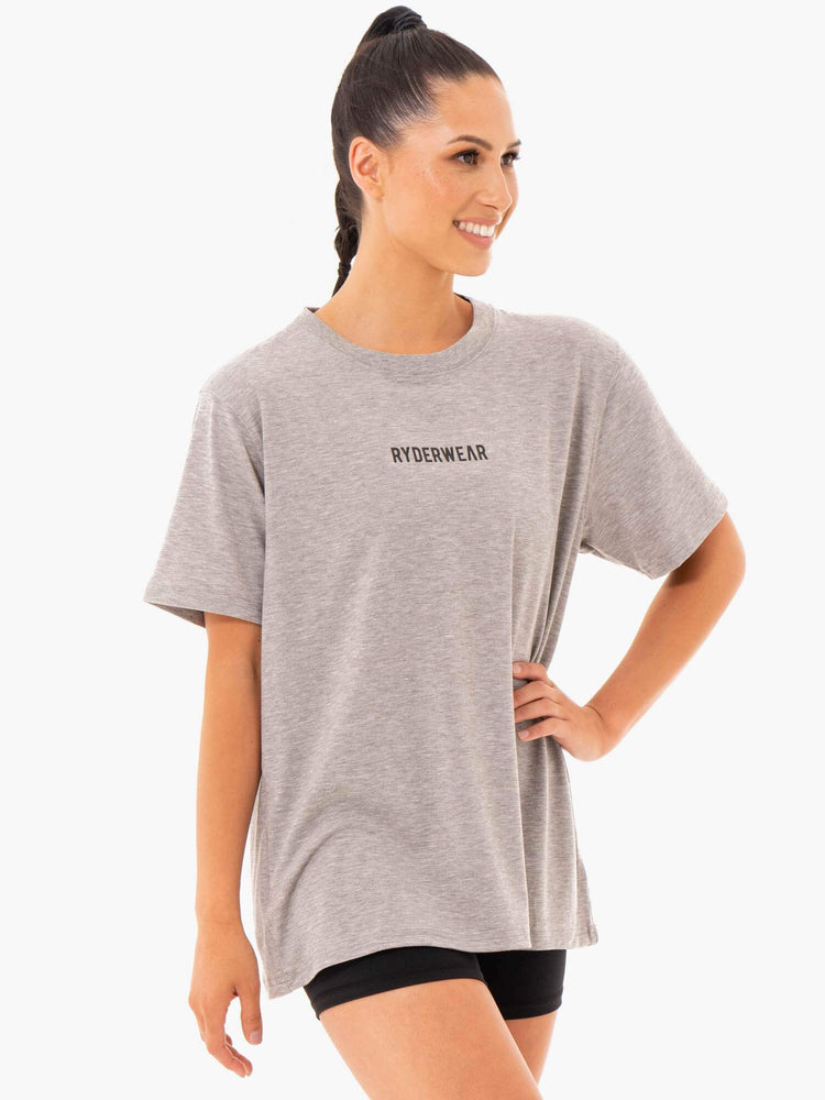 T Shirts Ryderwear Define Long Line Grise Femme | ZYW-73283061