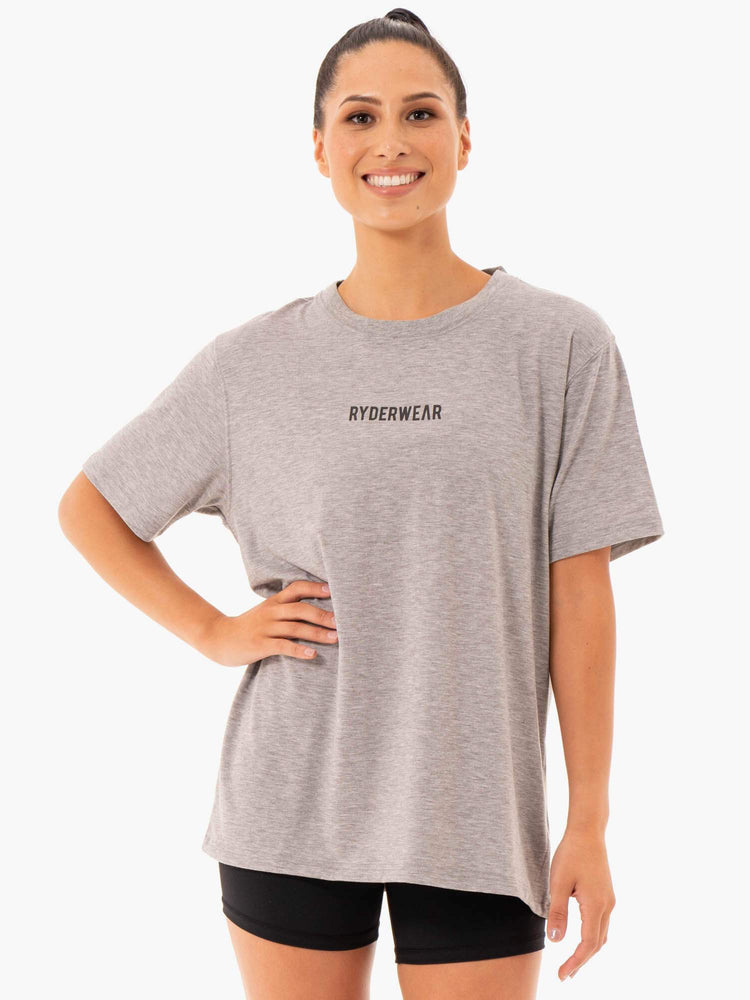 T Shirts Ryderwear Define Long Line Grise Femme | ZYW-73283061