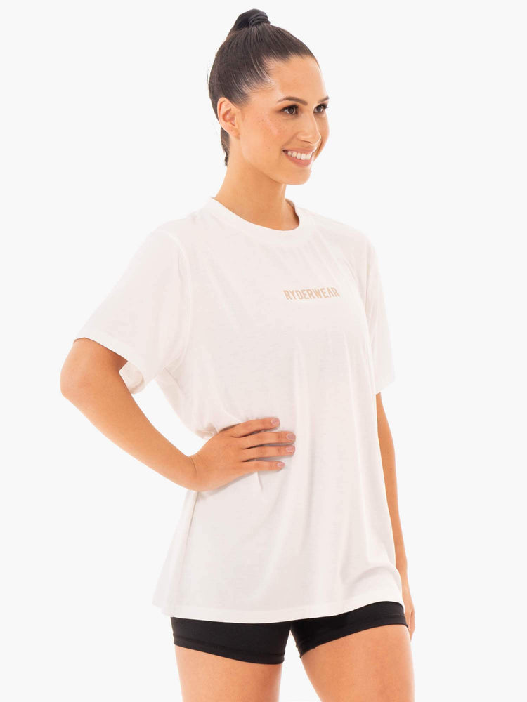 T Shirts Ryderwear Define Long Line Blanche Femme | FOH-69827574