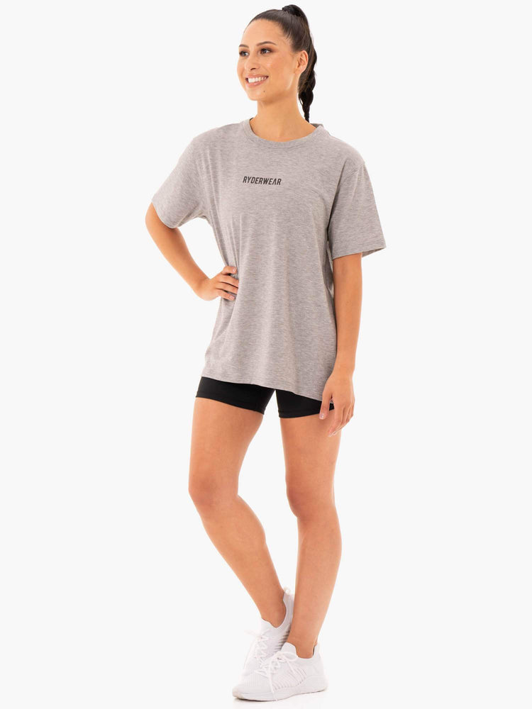 T Shirts Ryderwear Define Long Line Grise Femme | ZYW-73283061