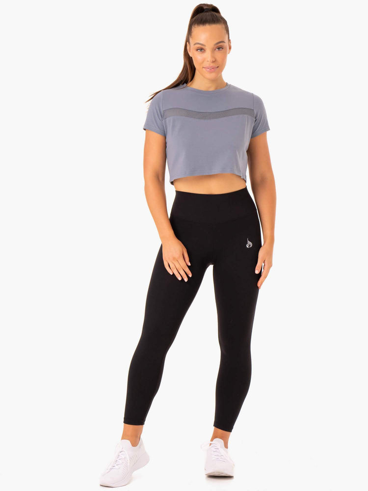 T Shirts Ryderwear Hybrid Mesh Bleu Femme | RPC-32368105