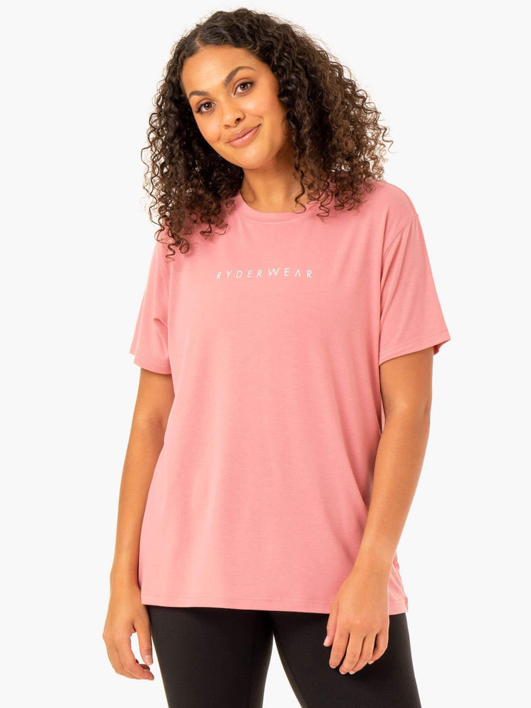 T Shirts Ryderwear Boyfriend Longline Rose Femme | RBO-90605292