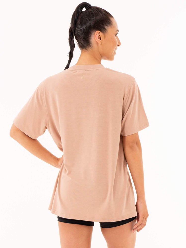 T Shirts Ryderwear Define Long Line Beige Femme | TIW-98722173