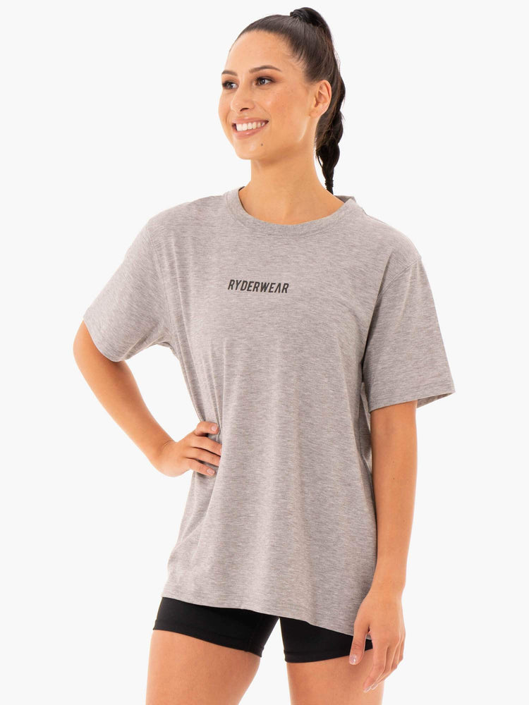 T Shirts Ryderwear Define Long Line Grise Femme | ZYW-73283061