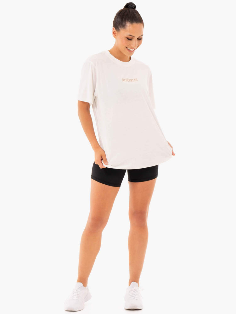 T Shirts Ryderwear Define Long Line Blanche Femme | FOH-69827574