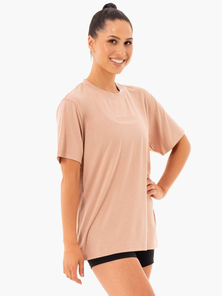 T Shirts Ryderwear Define Long Line Beige Femme | TIW-98722173