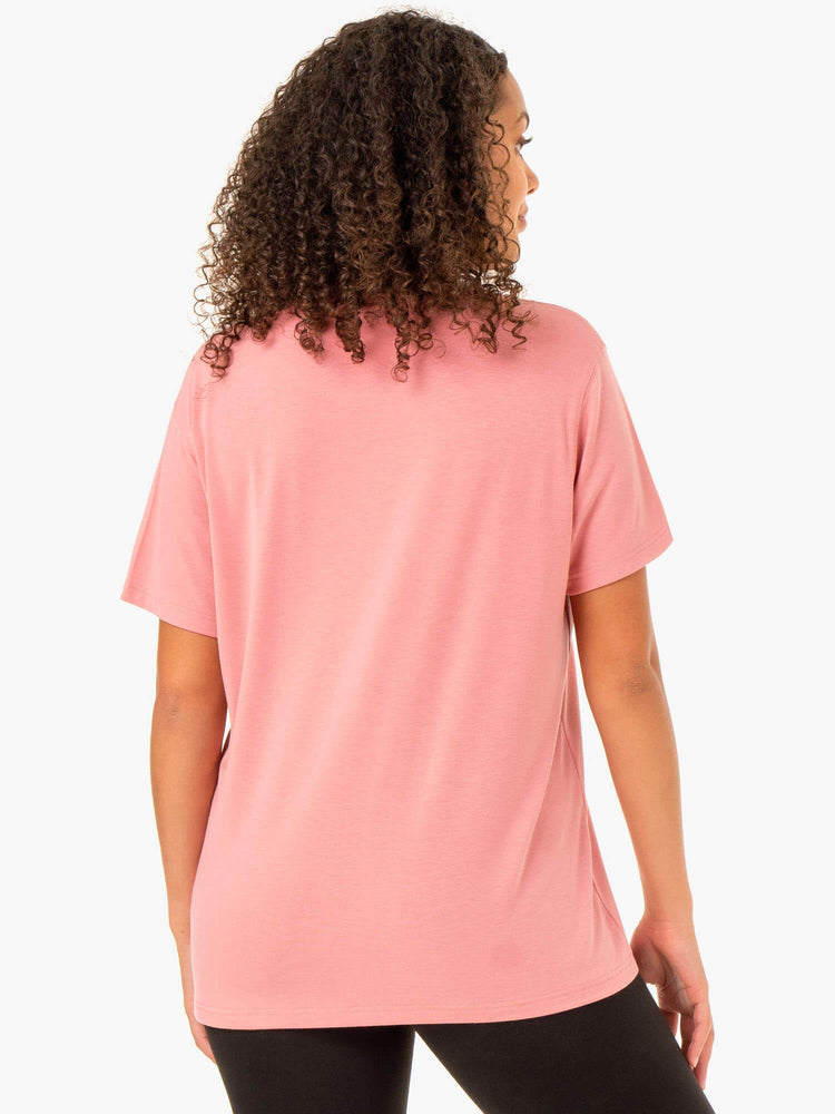 T Shirts Ryderwear Boyfriend Longline Rose Femme | RBO-90605292