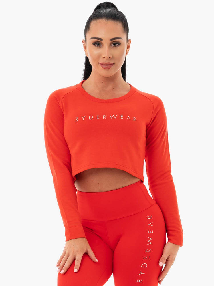 Chandails Ryderwear Staples Cropped Rouge Femme | GKY-09222475