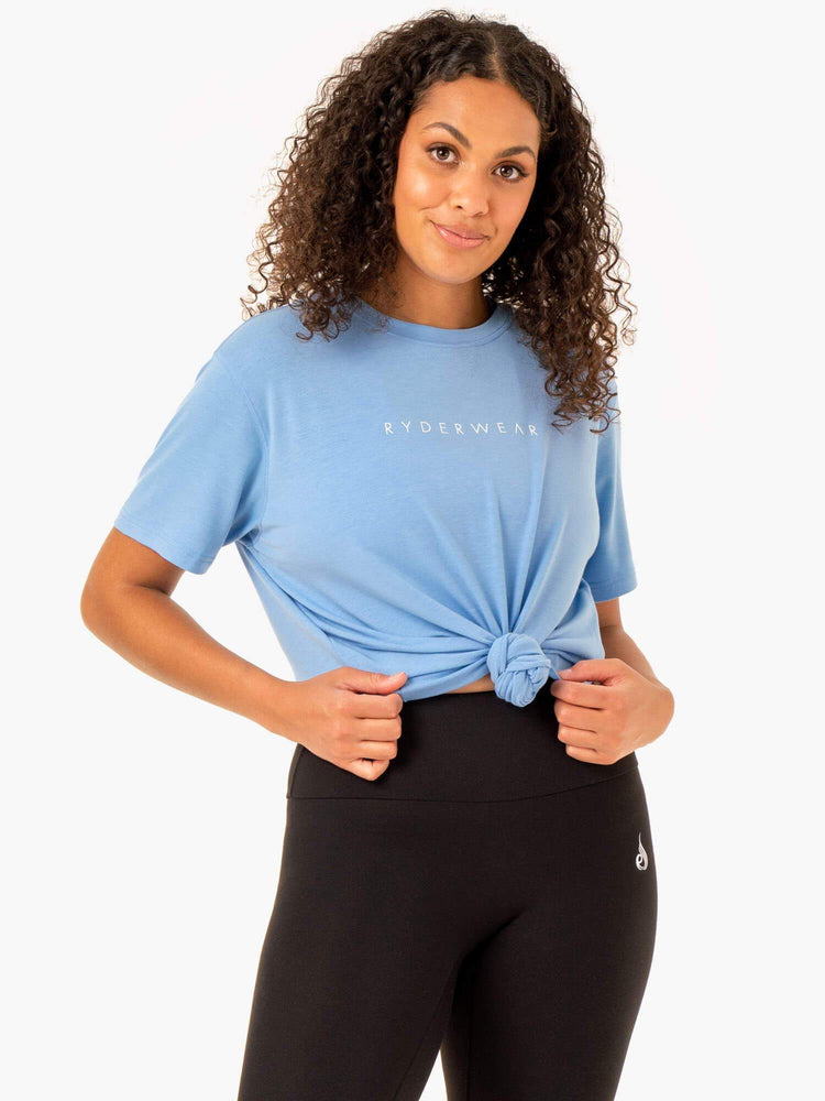 T Shirts Ryderwear Boyfriend Longline Bleu Femme | FDN-85137571