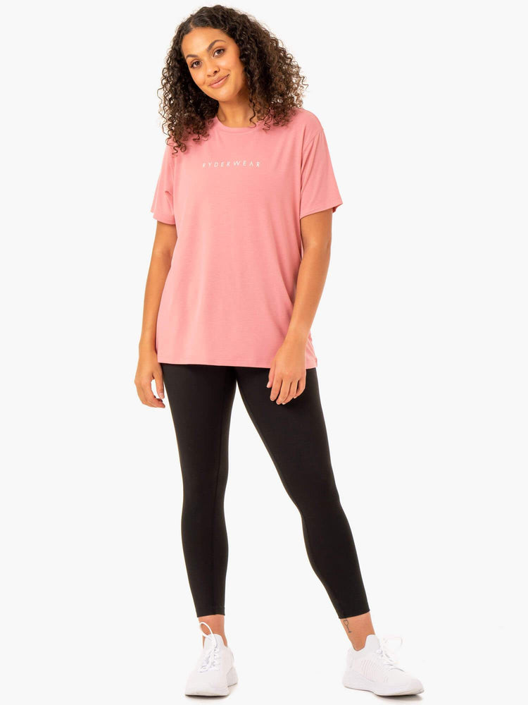 T Shirts Ryderwear Boyfriend Longline Rose Femme | RBO-90605292