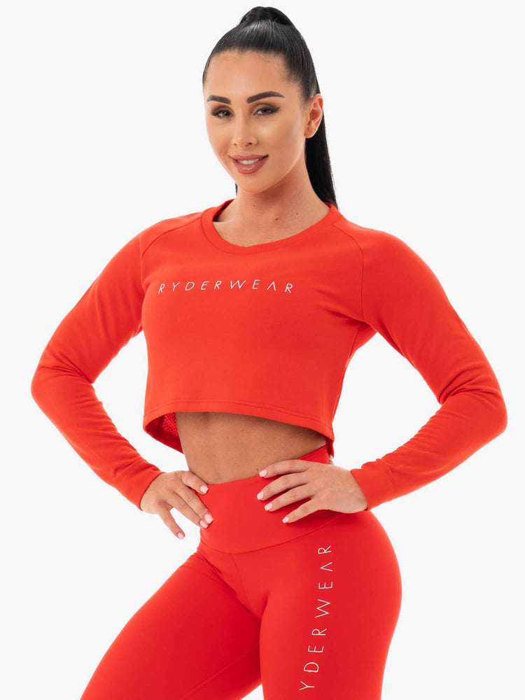 Chandails Ryderwear Staples Cropped Rouge Femme | GKY-09222475