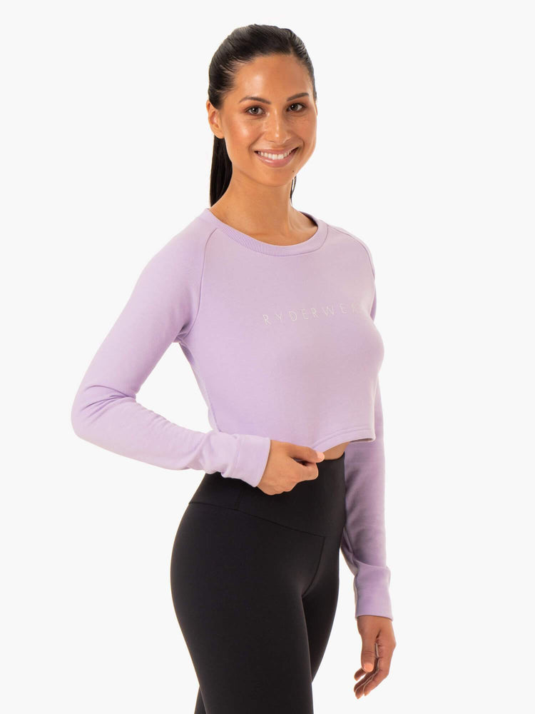 Chandails Ryderwear Staples Cropped Violette Femme | YWN-35721893