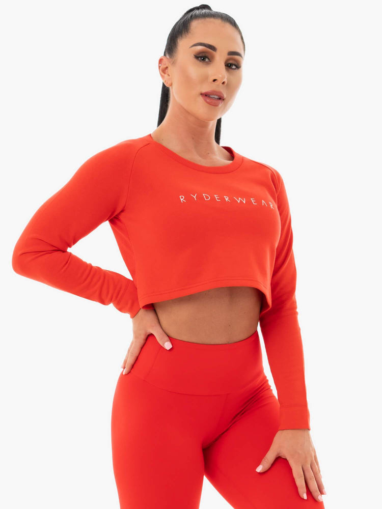 Chandails Ryderwear Staples Cropped Rouge Femme | GKY-09222475