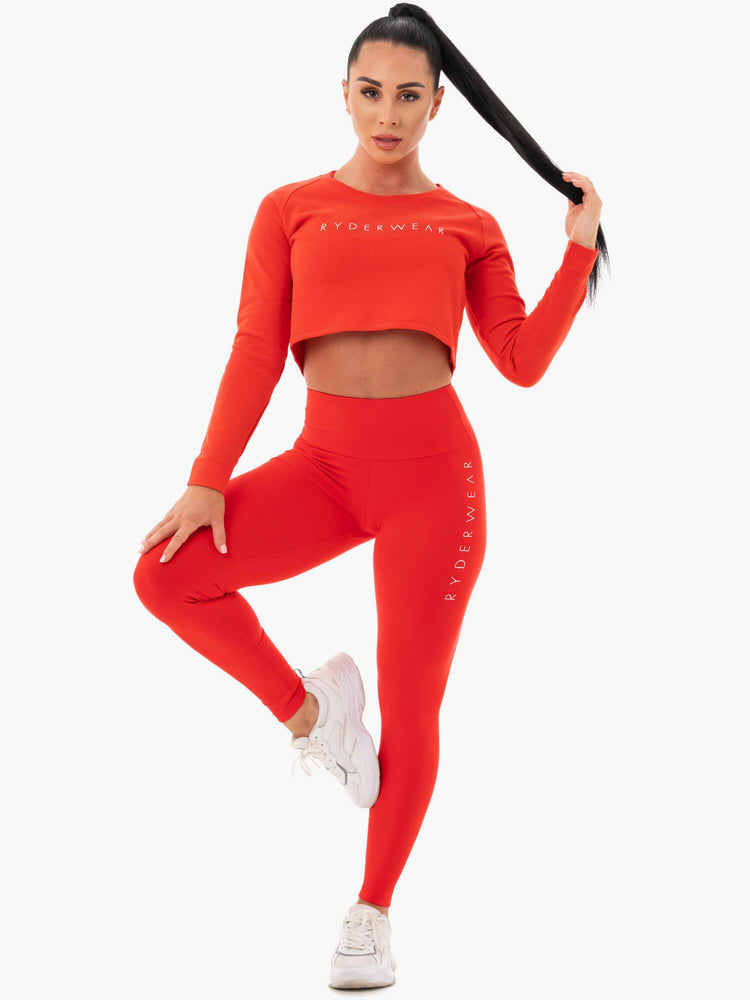 Chandails Ryderwear Staples Cropped Rouge Femme | GKY-09222475