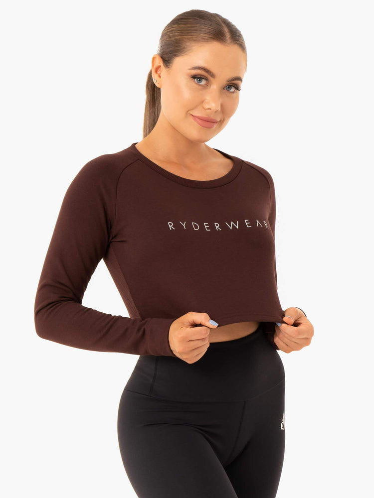 Chandails Ryderwear Staples Cropped Chocolat Femme | WOL-91325926