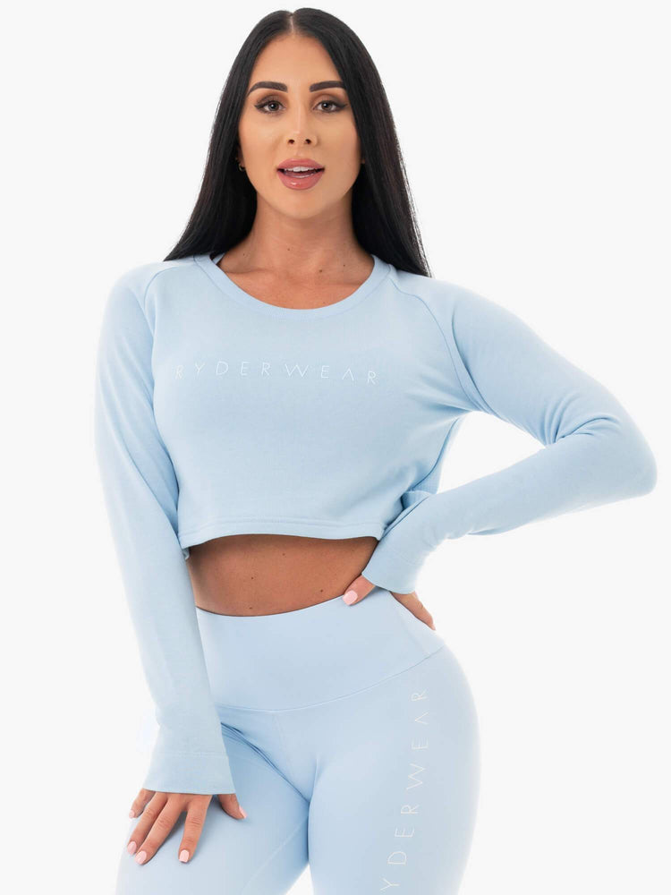 Chandails Ryderwear Staples Cropped Bleu Femme | FXN-56763364