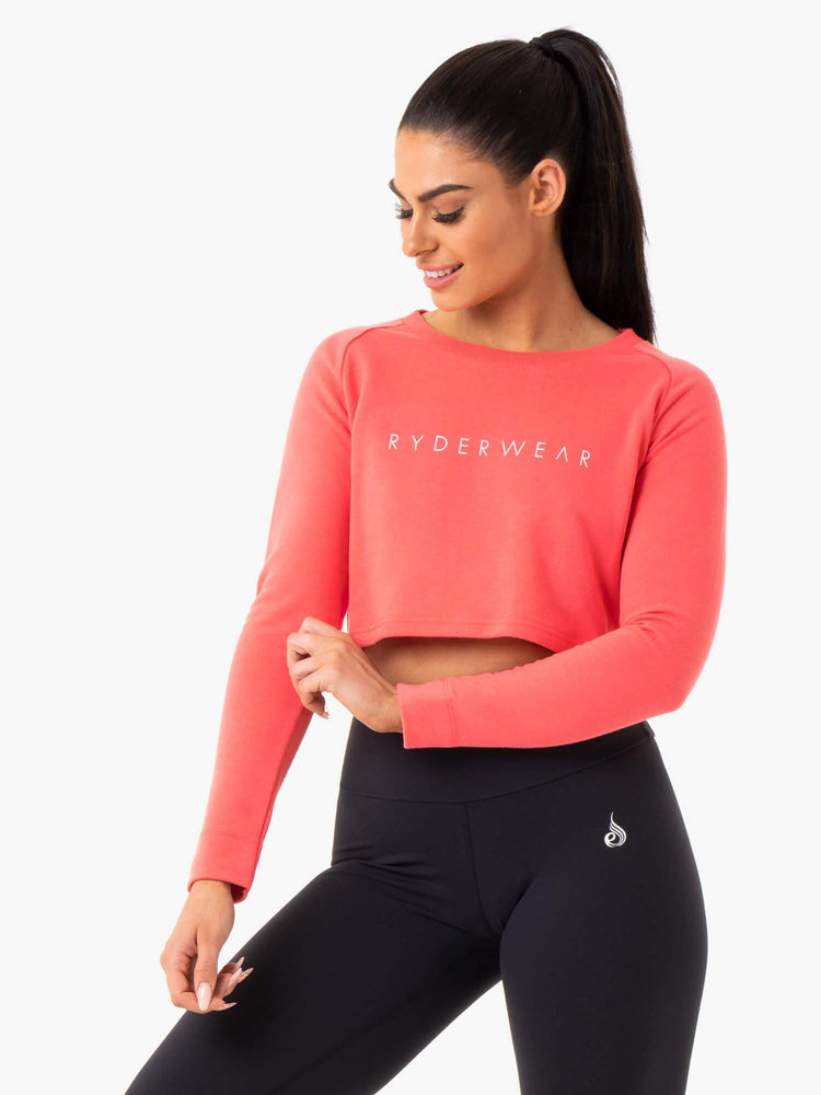 Chandails Ryderwear Staples Cropped Corail Femme | RWJ-30618902