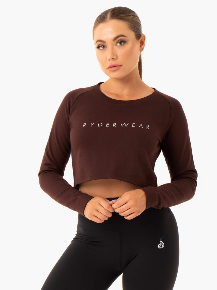 Chandails Ryderwear Staples Cropped Chocolat Femme | WOL-91325926