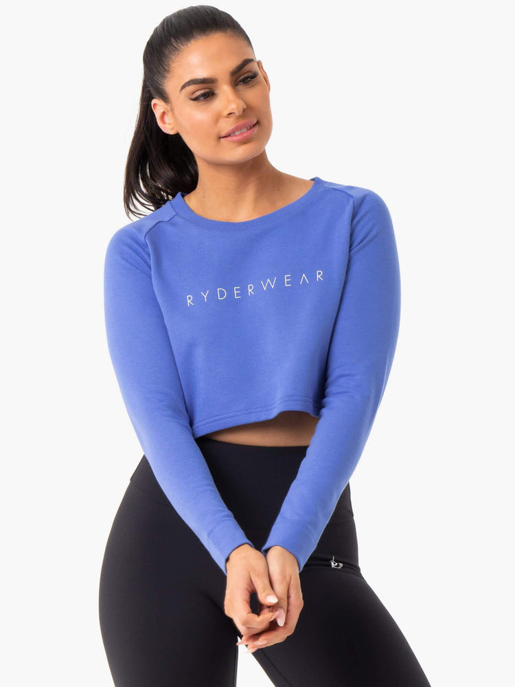 Chandails Ryderwear Staples Cropped Bleu Femme | CDD-15138580