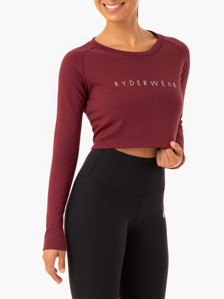 Chandails Ryderwear Staples Cropped Bordeaux Femme | IMC-44827411