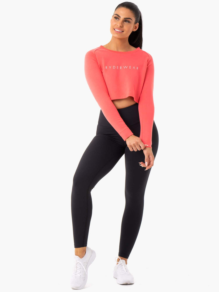 Chandails Ryderwear Staples Cropped Corail Femme | RWJ-30618902