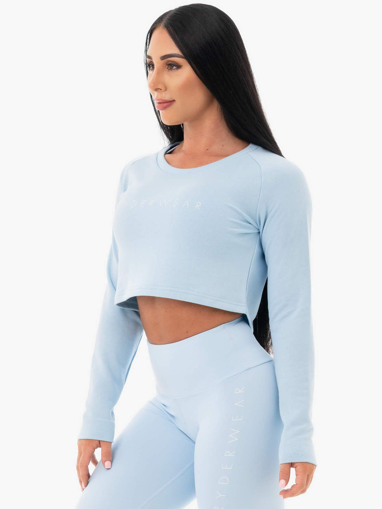 Chandails Ryderwear Staples Cropped Bleu Femme | FXN-56763364