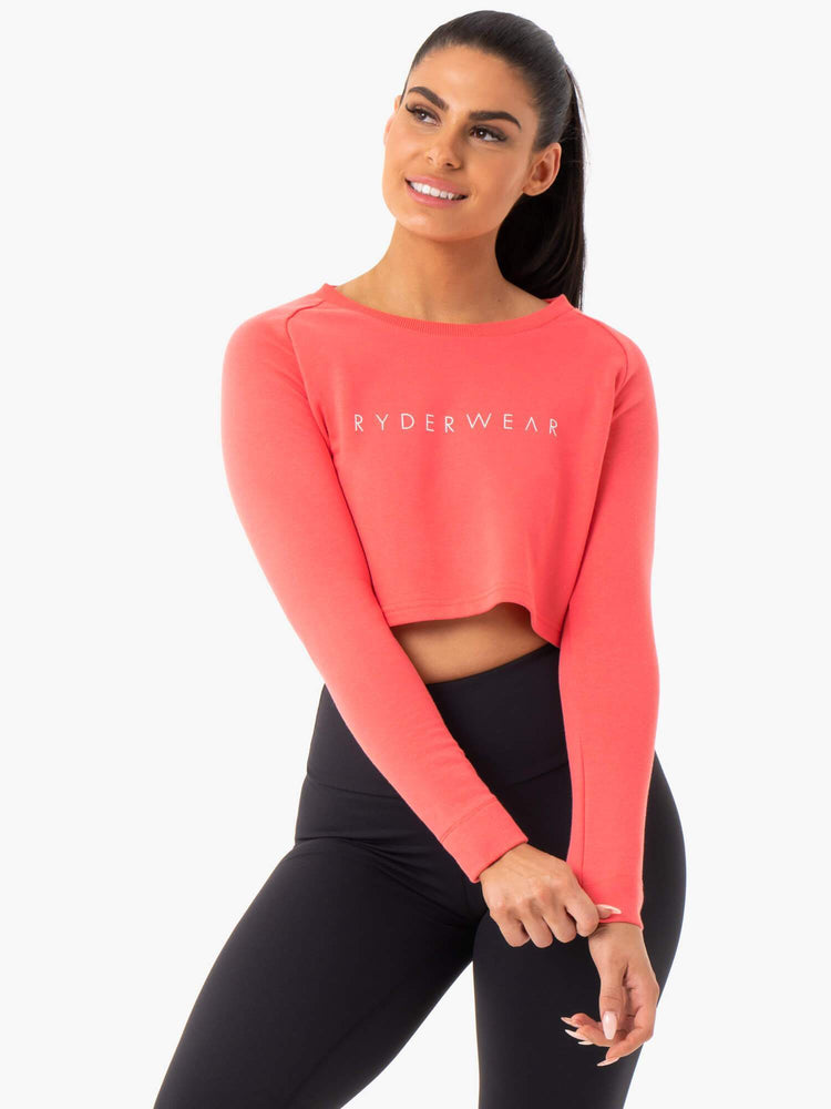 Chandails Ryderwear Staples Cropped Corail Femme | RWJ-30618902