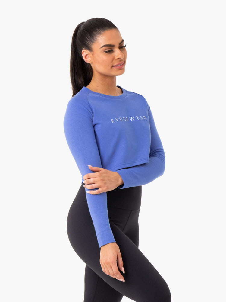 Chandails Ryderwear Staples Cropped Bleu Femme | CDD-15138580