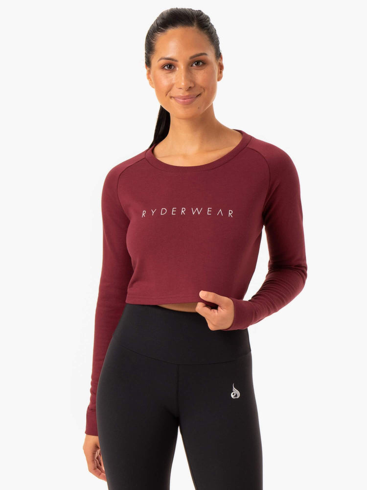 Chandails Ryderwear Staples Cropped Bordeaux Femme | IMC-44827411