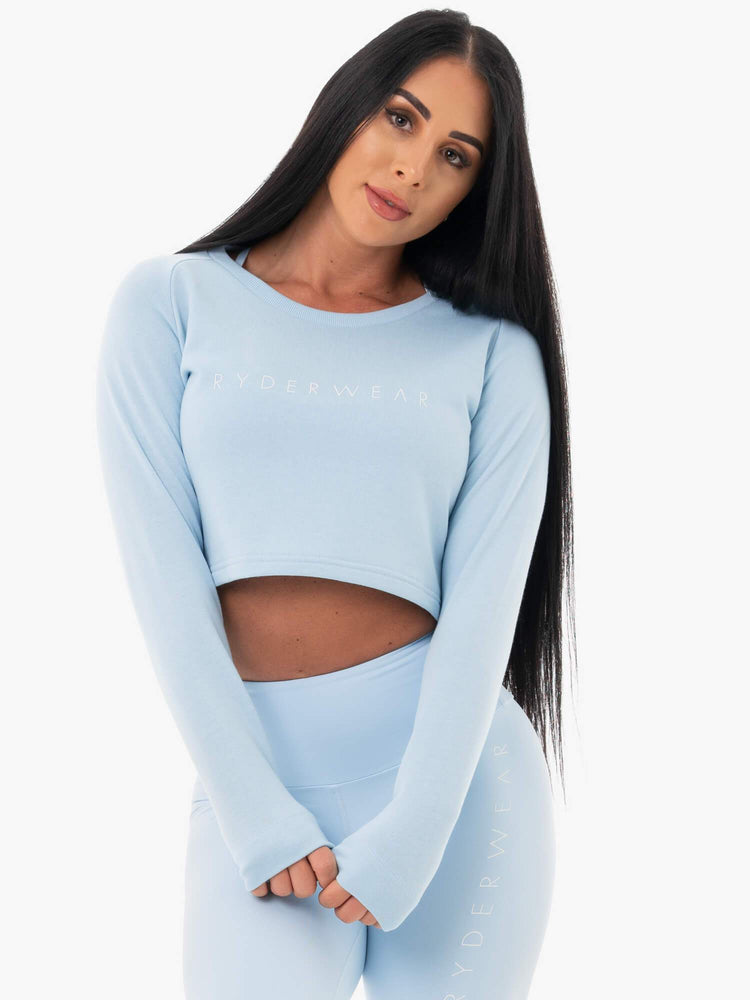 Chandails Ryderwear Staples Cropped Bleu Femme | FXN-56763364