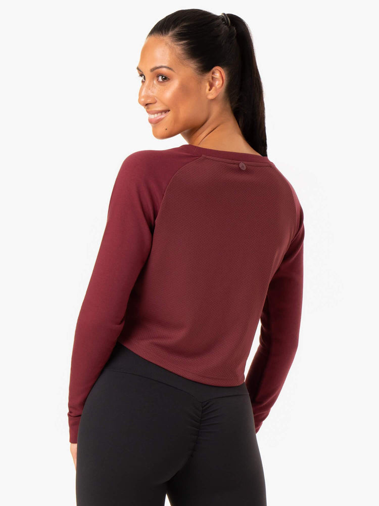 Chandails Ryderwear Staples Cropped Bordeaux Femme | IMC-44827411