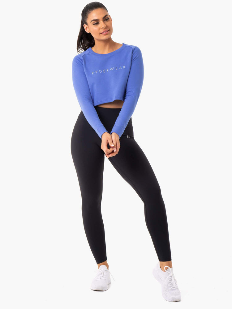 Chandails Ryderwear Staples Cropped Bleu Femme | CDD-15138580