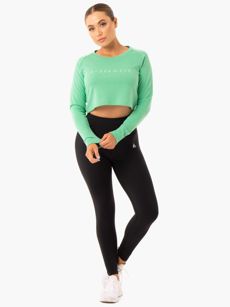 Chandails Ryderwear Staples Cropped Vert Femme | SXV-15965787